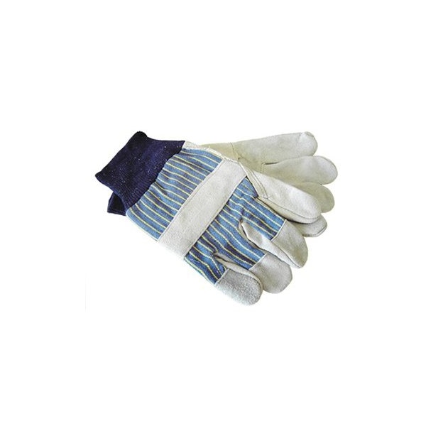 The Brush Man Shoulder Split Leather Gloves, Canvas Back, Knit Wrist, Large, 12PK GLOVE-7140 - main